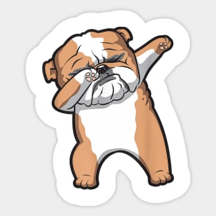 Dabbing English Bulldog Dab Dance Sticker